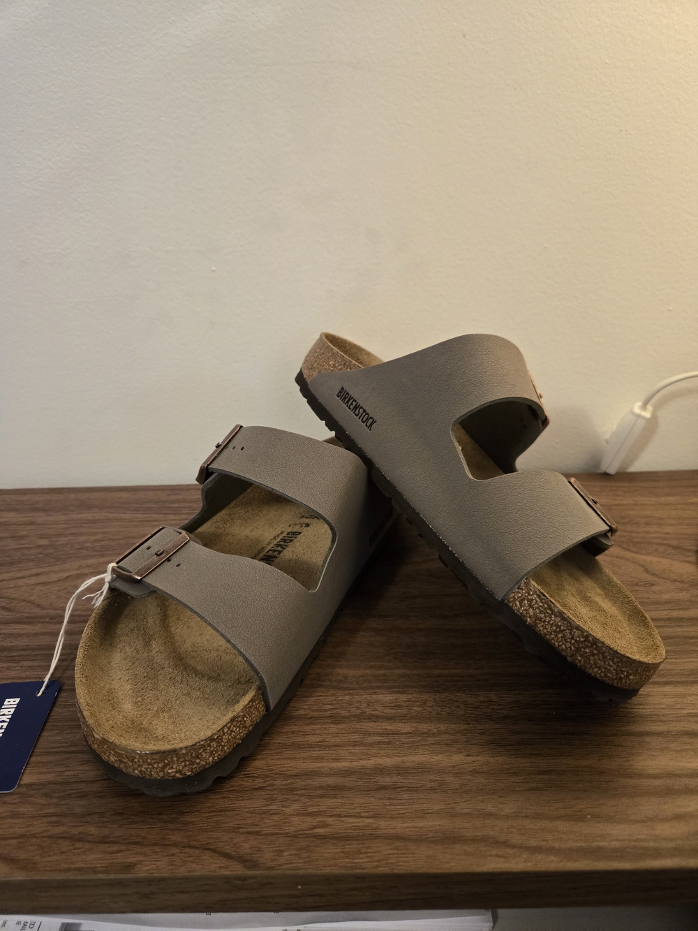 Birkenstock Arizona Two-Strap Sandals in Stone